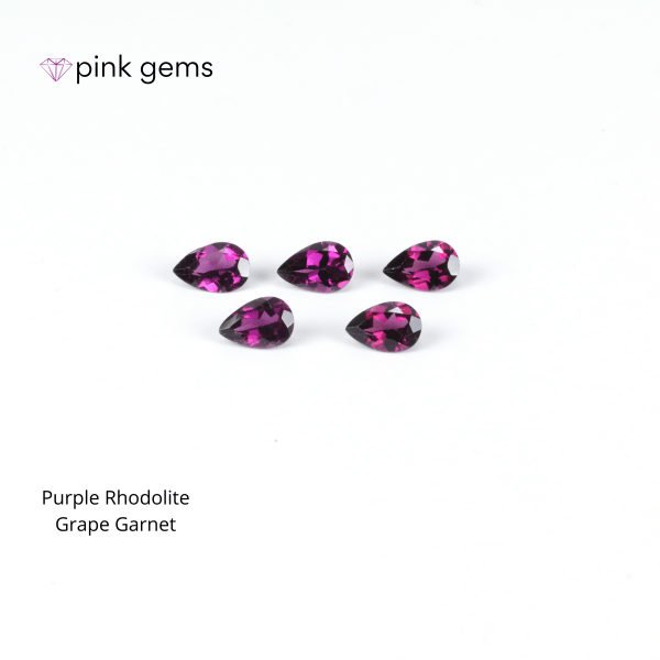 Rhodolite - purple garnet (grape garnet) - [5x7/6x8/7x9 mm] pear - bulk - pink gems