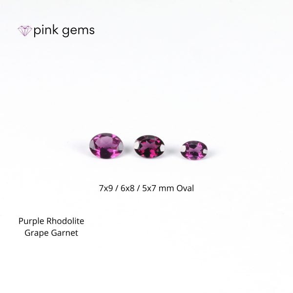 Rhodolite - purple garnet (grape garnet) - [5x7/6x8/7x9 mm] oval - bulk - pink gems