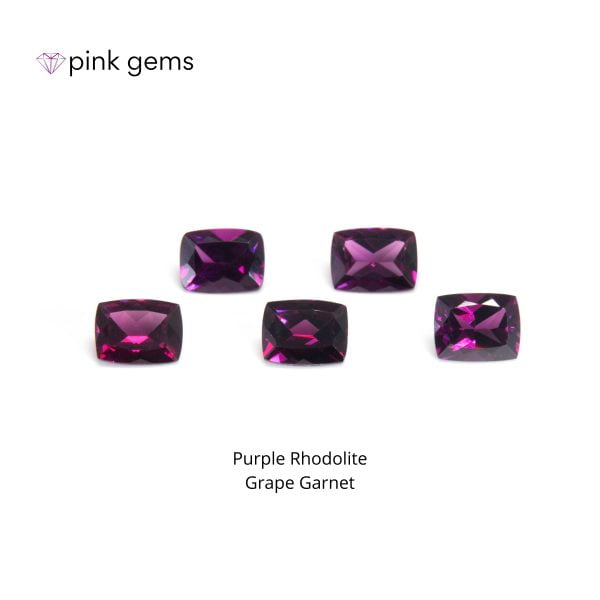 Rhodolite - purple garnet (grape garnet) - [5x7/6x8/7x9 mm] cushion - bulk - pink gems