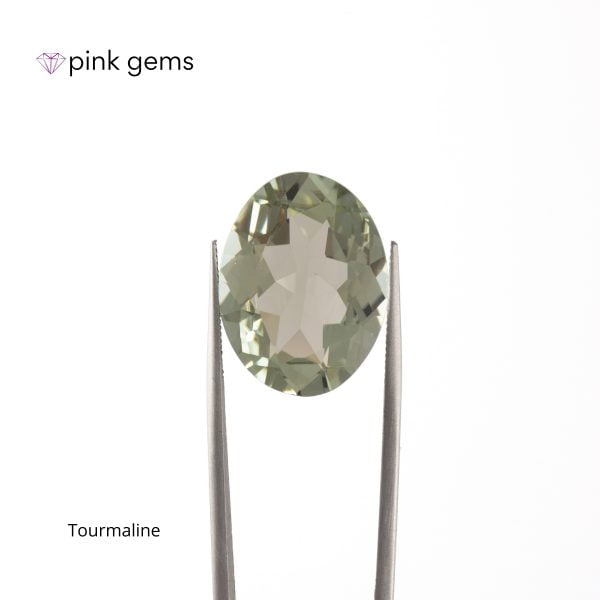 Tourmaline - oval - apple green - luxury - pink gems
