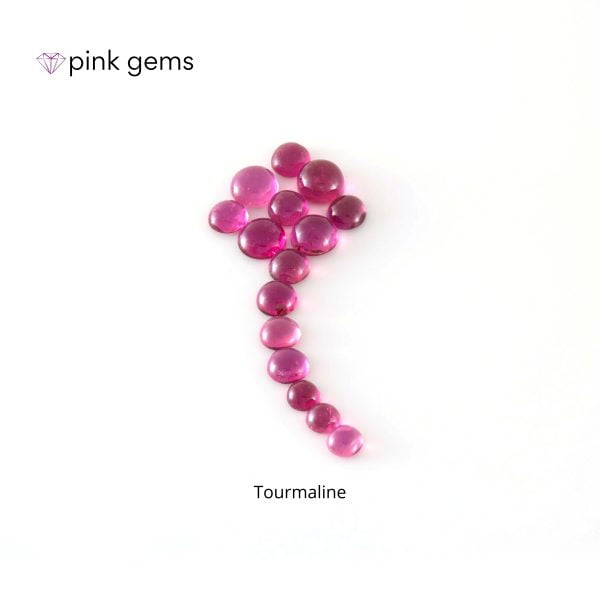 Tourmaline - cabochon - round - pink gems