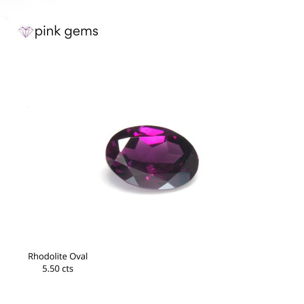 Rhodolite purple garnet, 5. 50cts, oval, luxury - pink gems