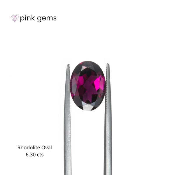 Rhodolite purple garnet, 6. 30cts, oval, luxury - pink gems