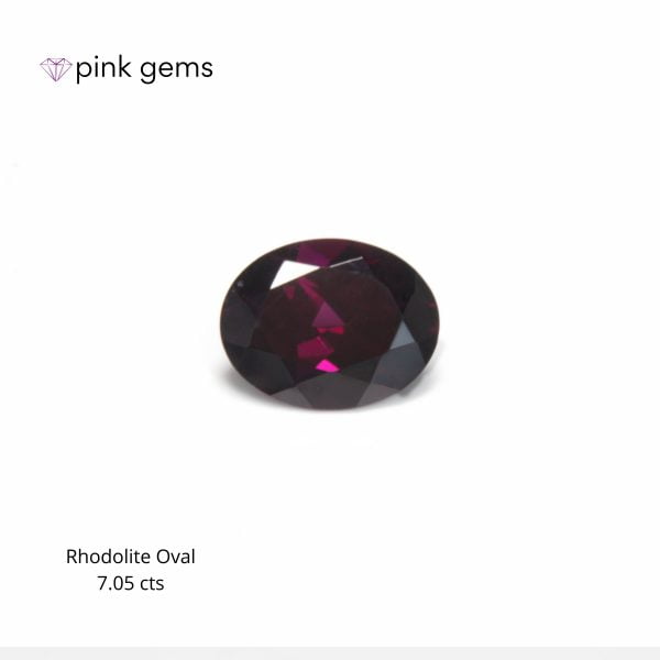 Rhodolite purple garnet, 7. 05cts, oval, luxury - pink gems