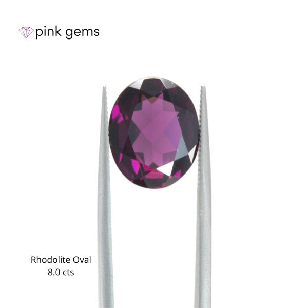 Rhodolite purple garnet, 8. 0cts, oval, luxury - pink gems